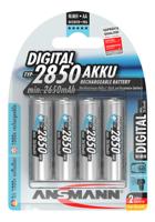 Ansmann Digital HR06 Oplaadbare AA batterij (penlite) NiMH 2650 mAh 1.2 V 4 stuk(s) - thumbnail