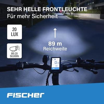 FISCHER FAHRRAD Fietsverlichtingsset LED werkt op batterijen Zwart