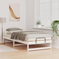 Bedframe met Draaghandvatten Wit Massief grenenhout - thumbnail