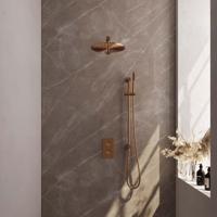 Inbouw Regendouche Set Brauer Copper Edition Wanduitloop Ronde Hoofddouche 30 cm Met Glijstang Koper Brauer - thumbnail
