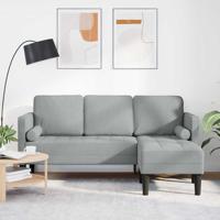 Bankstel met kussen Lichtgrijs Polyester - thumbnail