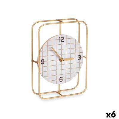 Tafelklok Gift Decor Zwart Hout Geruit (6 Stuks)