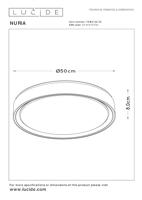 Lucide NURIA - Plafonnière - Ø 50 cm - LED 3 StepDim - 1x36W 2700K - Zwart - thumbnail