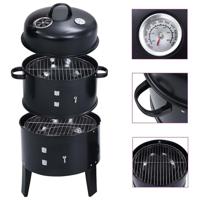 VidaXL Houtskoolroker barbecue-grill 3-in-1 40x80 cm - thumbnail