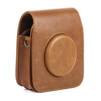 Vintage PU lederen camera Case beschermende tas voor FUJIFILM Instax SQUARE SQ10 camera met verstelbare schouderriem (bruin) - thumbnail