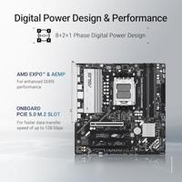 Asus B850M MAX Moederbord Socket AMD AM5 Vormfactor Micro-ATX Moederbord chipset AMD® B850 - thumbnail
