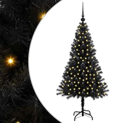 VidaXL Kerstboom met 150 led met standaard zwart 120 cm pvc