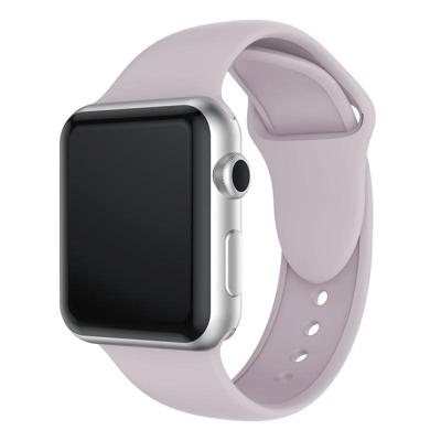 Dubbele klinknagels siliconen horloge Band voor Apple Watch serie 3 & 2 & 1 42mm (lichtlila)