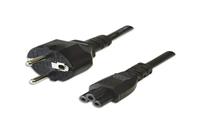 Manhattan Stroom Aansluitkabel [1x Apparaatbus C5 - 1x Randaarde stekker] 1 m Zwart - thumbnail