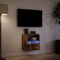 Tv-wandmeubel met LED-verlichting 180x31x45 cm gerookt eiken - thumbnail