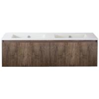 Frozen 3D Badmeubelset 140 cm - Greeplijst in Kleur - Charleston - Keramische Wastafel Wit Zonder Kraangat - thumbnail