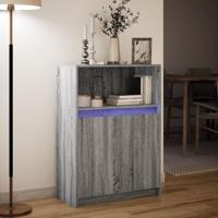 Dressoir met LED 72x34x100 cm bewerkt hout grijs sonoma eiken - thumbnail