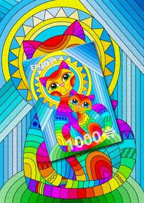 Inseparable Cat and Kitten Puzzel 1000 Stukjes Inseparable Cat and Kitten Puzzel 1000 Stukjes