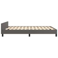 Bedframe met hoofdbord kunstleer grijs 140x190 cm - thumbnail