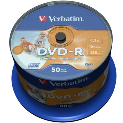 Verbatim 43533 DVD-R disc 4.7 GB 50 stuk(s) Spindel Bedrukbaar