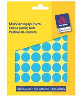 Etiket Avery Zeckform 3375 rond 18mm blauw 1056stuks - thumbnail