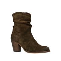 Manfield suède enkellaarzen donkergroen - thumbnail