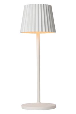 Lucide JUSTINE - Oplaadbare Tafellamp Binnen/Buiten - Accu/Batterij - LED Dimb. - 1x2W 2700K - IP54 - Met draadloos oplaadstation - Wit Lucide JUSTINE - Oplaadbare Tafellamp Binnen/Buiten - Accu/Batterij - LED Dimb. - 1x2W 2700K - IP54 - Met draadloos oplaadstation - Wit