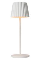Lucide JUSTINE - Oplaadbare Tafellamp Binnen/Buiten - Accu/Batterij - LED Dimb. - 1x2W 2700K - IP54 - Met draadloos oplaadstation - Wit - thumbnail