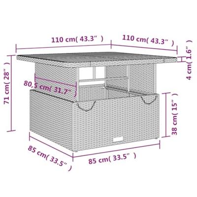 2-delige Tuinset met kussens poly rattan grijs