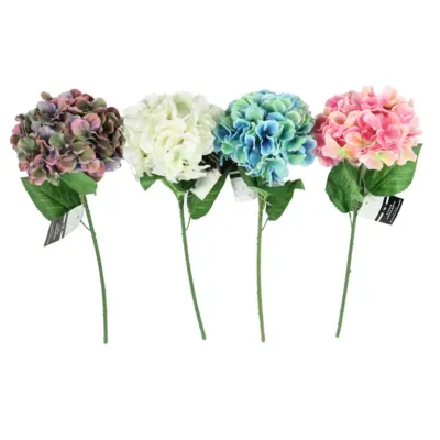 Kunstbloem hortensia 54 cm 4 assorti | 24 stuks