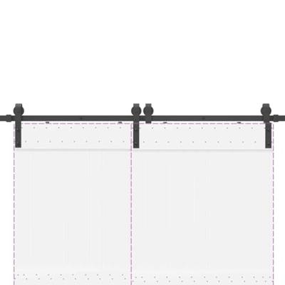 Doos met onderdelen voor schuifdeur 200 cm staal zwart