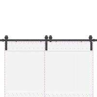 Doos met onderdelen voor schuifdeur 200 cm staal zwart - thumbnail