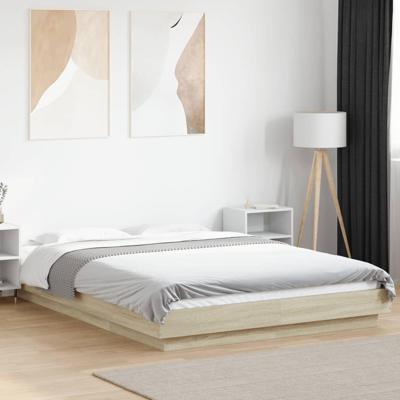 Bedframe met LED-verlichting sonoma eikenkleurig 120x200 cm