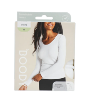 Boody Damestop Lange Mouw Wit M - thumbnail
