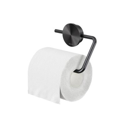 Geesa Opal toiletrolhouder zonder klep 13,8x1,9x11,3cm geborsteld metaal zwart