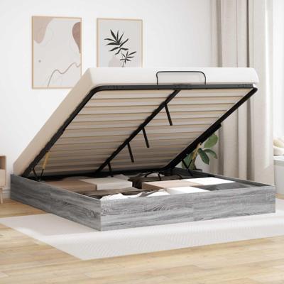 Ottoman Bedframe Grijs Sonoma 193 x 120 x 25 cm Spaanplaat