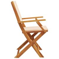 Tuinstoelen 6 st inklapbaar stof en massief hout beige - thumbnail