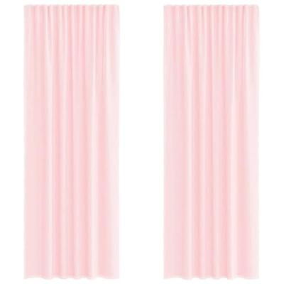 VidaXL Gordijnen voile met roedezakken 2 st lichtroze VidaXL Gordijnen voile met roedezakken 2 st lichtroze