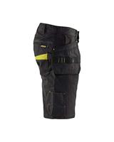 Blåkläder Service short met spijkerzakken 14941330 | Zwart/High Vis Geel | Maat 48 - 7330509688939 - thumbnail