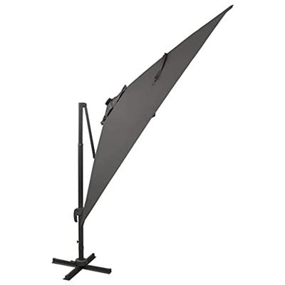 VidaXL Zweefparasol met paal en led-verlichting 300 cm antracietkleur