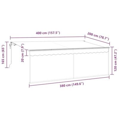 VidaXL Inklapbaar zonnescherm crème 400 x 200 cm