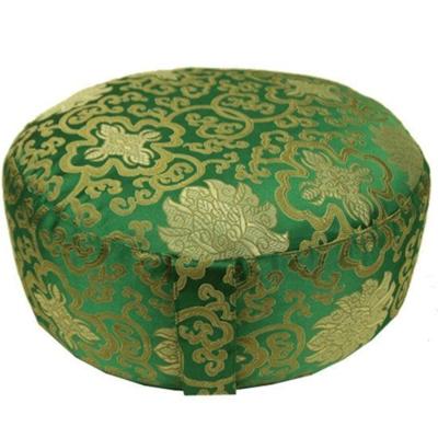 Yogi & Yogini Meditatiekussen Rond Katoen Groen - Lotus - 33 x 17 cm