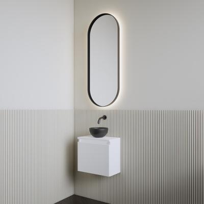 Fonteinset | BWS Leto | Glans Wit | Waskom Mat Zwart