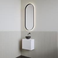 Fonteinset | BWS Leto | Glans Wit | Waskom Mat Zwart - thumbnail