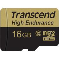 Transcend High Endurance microSDHC-kaart 16 GB Class 10 Incl. SD-adapter - thumbnail