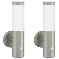 VidaXL Buiten wandlamp 2 pcs zilver 15 x 7,5 x 33 cm - thumbnail