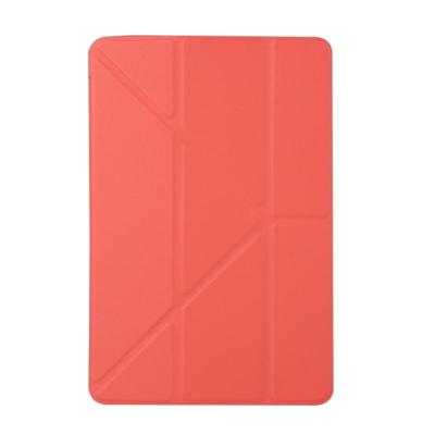 Honingraat TPU bodem geval horizontale vervorming Flip lederen case voor iPad mini 2019 met houder (rood)