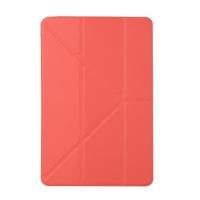 Honingraat TPU bodem geval horizontale vervorming Flip lederen case voor iPad mini 2019 met houder (rood) - thumbnail