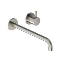 Inbouw Wastafelkraan Hotbath Cobber 25 cm Gebogen Uitloop 1-Hendel Geborsteld Nikkel - thumbnail