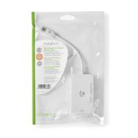 Mini DisplayPort-Kabel - DisplayPort 1.2 - Mini-DisplayPort Male - DisplayPort Female/DVI-D 24+1-Pins Female/HDMI Input - 21.6 Gbps - Vernikkeld - 0.20 m - Rond - PVC - Wit - Polybag - thumbnail