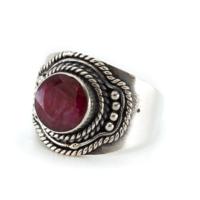 Edelsteen Ring Robijn Kwarts 925 Zilver "Ehna" (Maat 17) - thumbnail