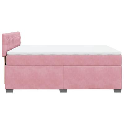 Boxspring met matras fluweel roze 140x190 cm