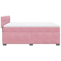 Boxspring met matras fluweel roze 140x190 cm - thumbnail