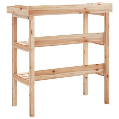 VidaXL Plantentafel met schappen 78x38x82,5 cm massief vurenhout