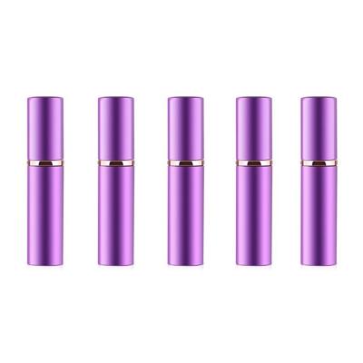 5 stuks portable mini hervulbare glas parfum fijne mist verstuivers met metallic exterieur 5ml (paars)